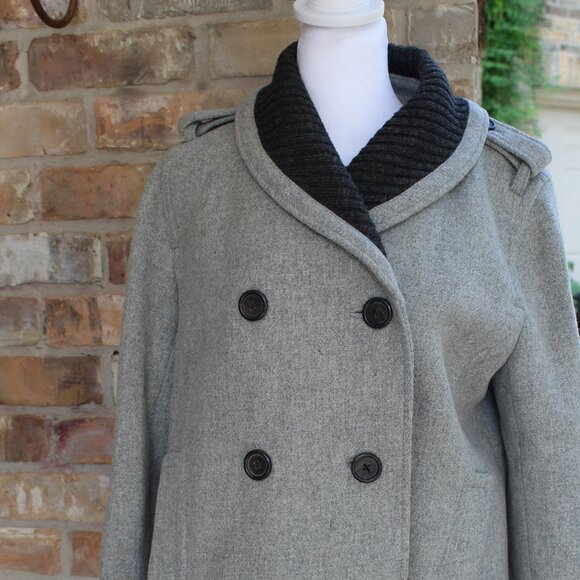 J. Crew Stadium Cloth by Nello Gori Size 10 Wool Nylon Blend Gray Knit Collar - Picture 11 of 11